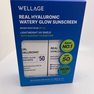 Wellage Real Hyaluronic Watery Glow Sunscreen SPF 50 Broad Spectrum 2-Pack Kit